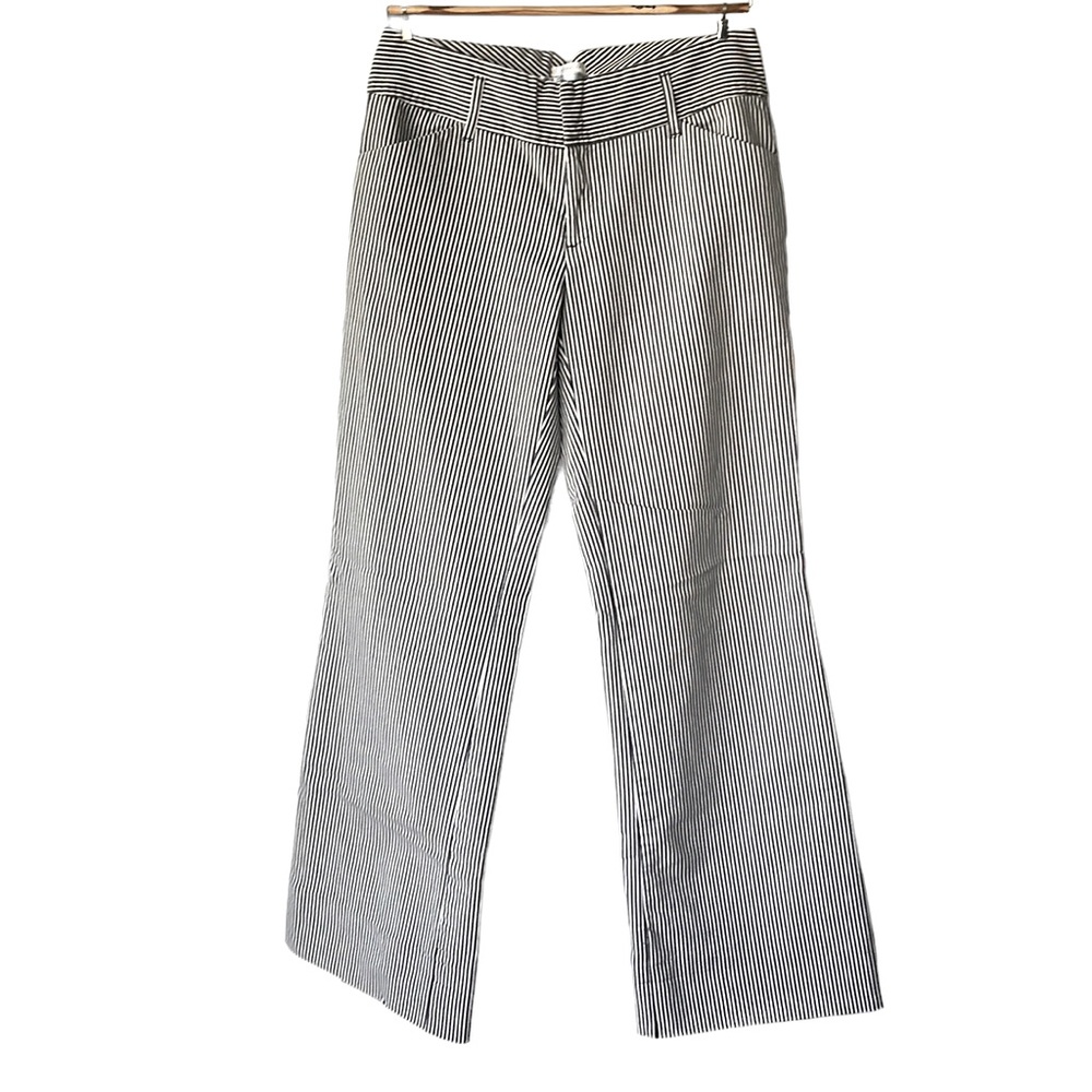 Old Navy Black and White Striped Wide Leg Pants